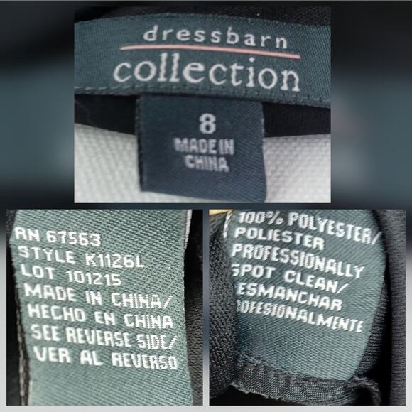 Dressbarn Collection VTG SZ 8 Empire Waist Pleated Spaghetti Strap Bling Dress - Picture 7 of 7